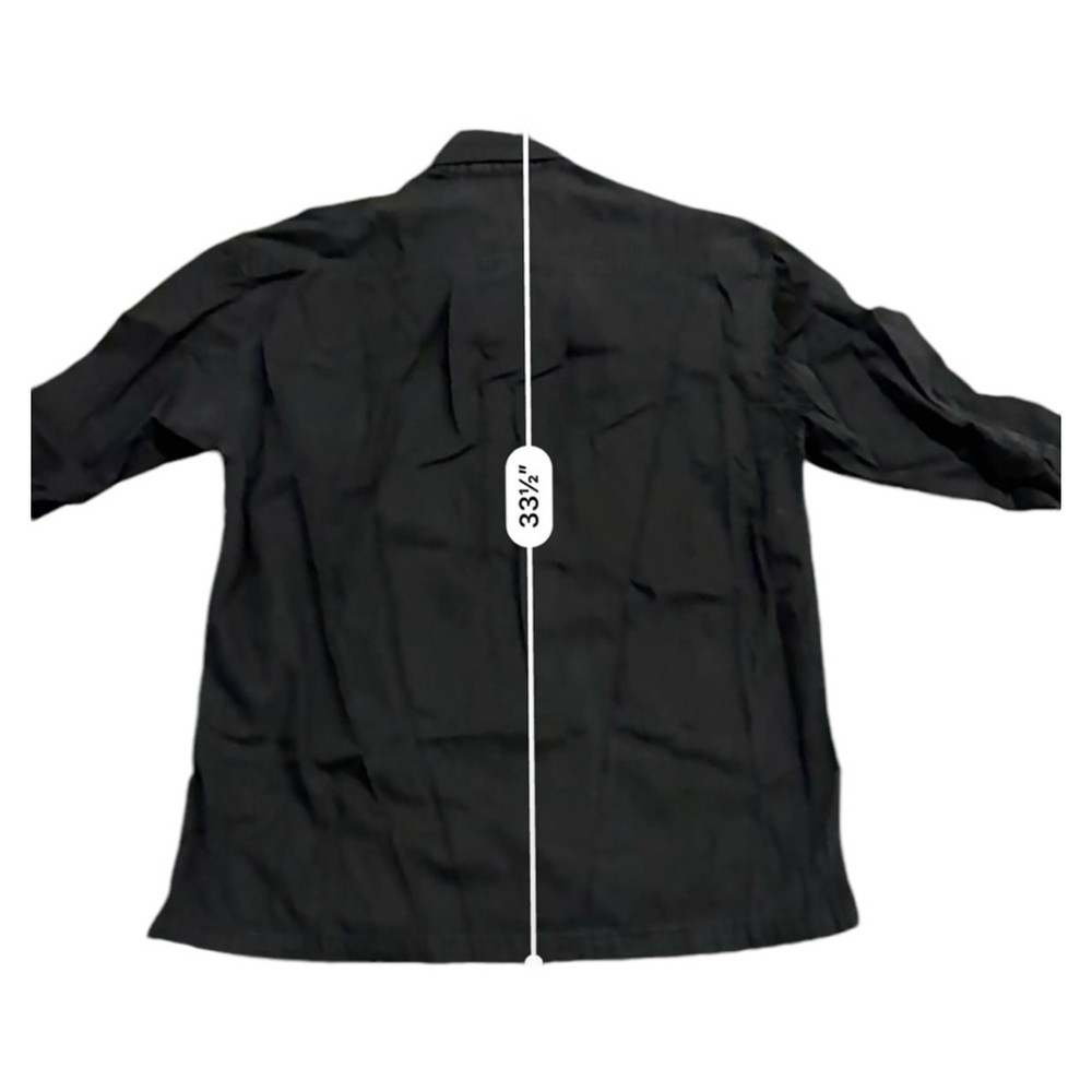 Vintage 80s Gene Ewing Men’s Bis Shirt Wrinkle Rich Denim Black Size Small​ - Picture 6 of 8